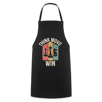 Think Move Win Chess Piece - Cooking Apron - black - Front - AI Model Male 185 dark (185cm)