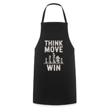 Think Move Win Chess Piece - Cooking Apron - black - Front - AI Model Male 185 dark (185cm)