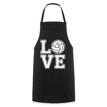 Love Volleyball Volleyball Players - Cooking Apron - black - Front - AI Model Male 185 dark (185cm)