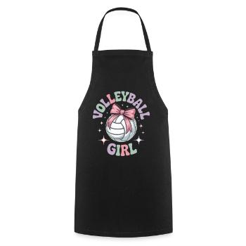 Volleyball Girl Volleyball Player - Cooking Apron - black - Front - AI Model Male 185 dark (185cm)