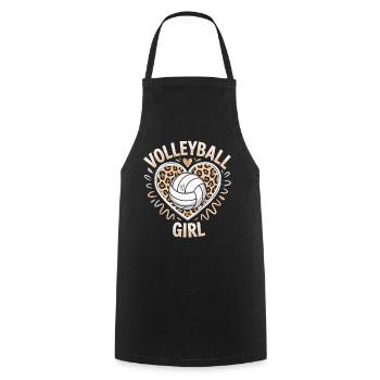 Volleyball Girl Volleyball Player - Cooking Apron - black - Front - AI Model Male 185 dark (185cm)