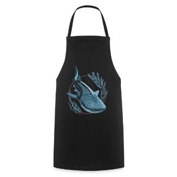 Whale Shark Shark - Cooking Apron - black - Front - AI Model Male 185 dark (185cm)