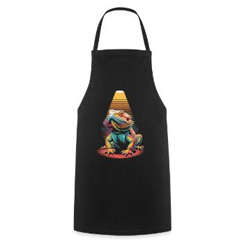 Reptile Bearded Dragon - Cooking Apron - black - Front - AI Model Male 185 dark (185cm)