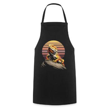 Bearded dragon - Cooking Apron - black - Front - AI Model Male 185 dark (185cm)