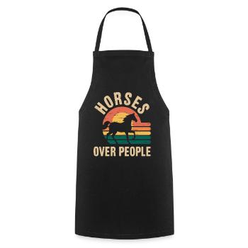 Horses Over People Horse Sayings - Cooking Apron - black - Front - AI Model Male 185 dark (185cm)