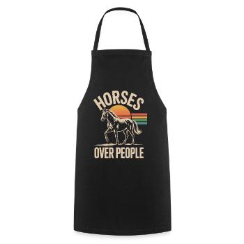 Horses Over People Horse Horse Sayings Rider - Cooking Apron - black - Front - AI Model Male 185 dark (185cm)