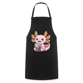 Axolotl mignon - Tablier de cuisine - noir - Devant - AI Model Male 185 dark (185cm)