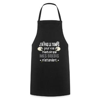 Brebis mouton laine agneau. Cadeau ferme agricole - Tablier de cuisine - noir - Devant - AI Model Male 185 dark (185cm)