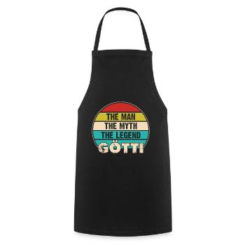 Götti Firmgötti Taufgötti Götti Fragen - Kochschürze - Schwarz - Vorne - AI Model Male 185 dark (185cm)