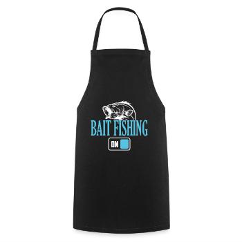 Fisherman Bait Fishing Mode On - Cooking Apron - black - Front - AI Model Male 185 dark (185cm)