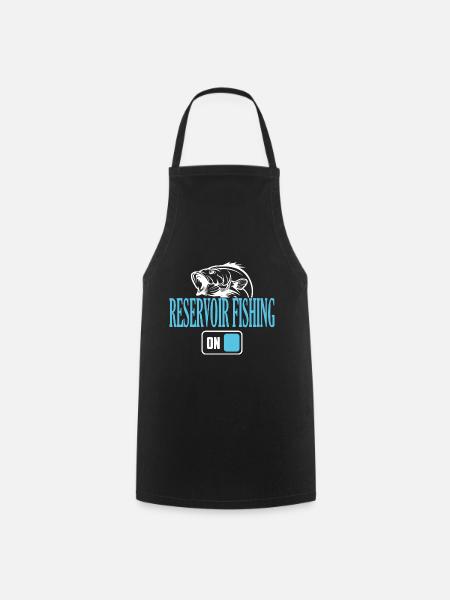 Fisherman Reservoir Fishing Mode On - Cooking Apron - black