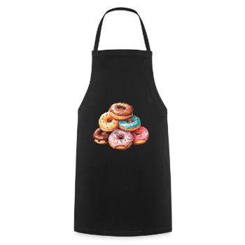 Berg Donuts | Donut Mountain - Cooking Apron - black - Front - AI Model Male 185 dark (185cm)