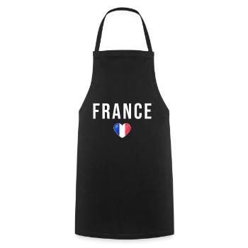Drapeau France français - Tablier de cuisine - noir - Devant - AI Model Male 185 dark (185cm)