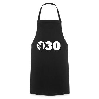 030 BERLIN BEAR WHITE - Cooking Apron - black - Front - AI Model Male 185 dark (185cm)