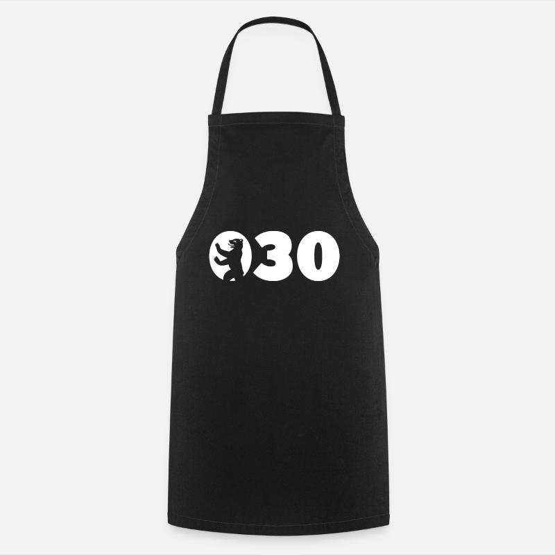 030 BERLIN BEAR BLANC - Tablier de cuisine - noir