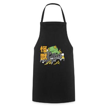 Dinosaure géant Coucher de soleil japonais - Tablier de cuisine - noir - Devant - AI Model Male 185 dark (185cm)