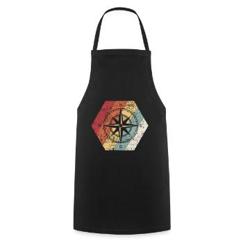 Compass Outdoor Bushcraft Vintage - Cooking Apron - black - Front - AI Model Male 185 dark (185cm)