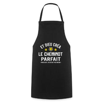 Super cheminot cadeau drôle humour homme - Tablier de cuisine - noir - Devant - AI Model Male 185 dark (185cm)