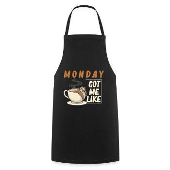Funny Coffee Sloth Women Lazy - Cooking Apron - black - Front - AI Model Male 185 dark (185cm)