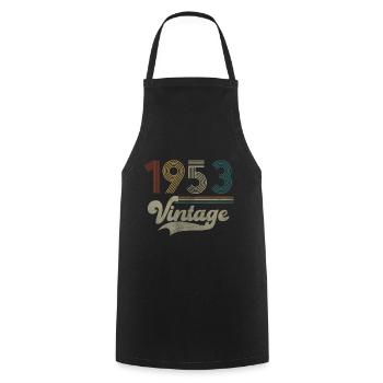 Vintage Birthday 1953 - Cooking Apron - black - Front - AI Model Male 185 dark (185cm)