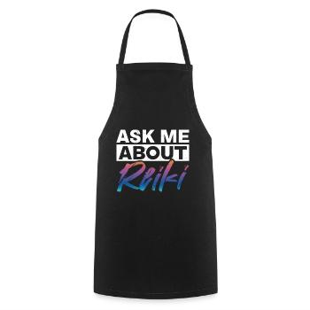 Maître Reiki Thérapie de Méditation Spirituelle - Tablier de cuisine - noir - Devant - AI Model Male 185 dark (185cm)