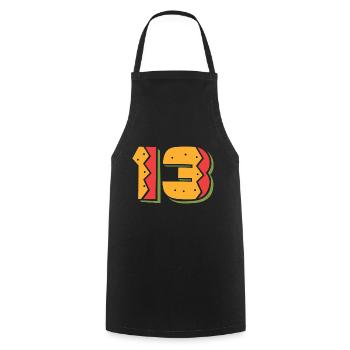 Burger Number 13 - 13 Years Old 13th Birthday Gift - Cooking Apron - black - Front - AI Model Male 185 dark (185cm)