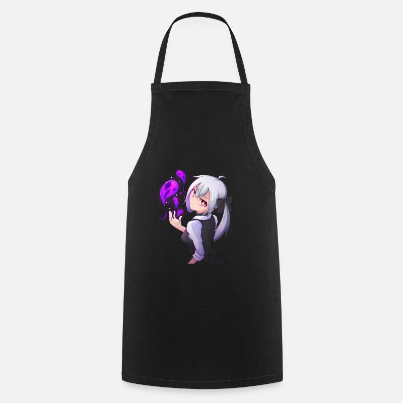 Anime dunkle Magierin - Kochschürze - Schwarz