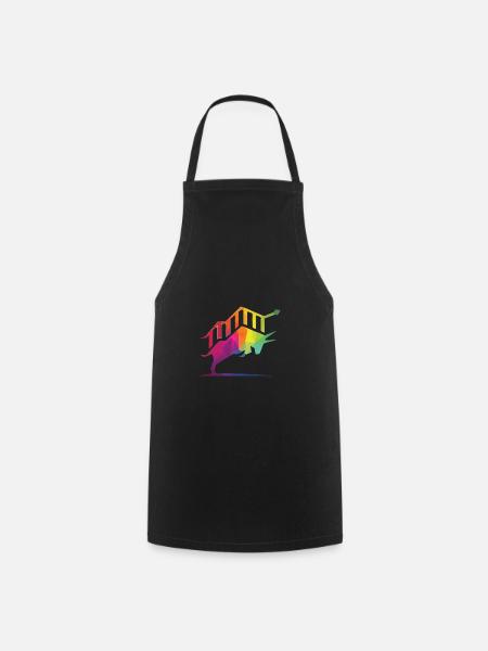 Crypto Bull Colors Logo - Cooking Apron - black