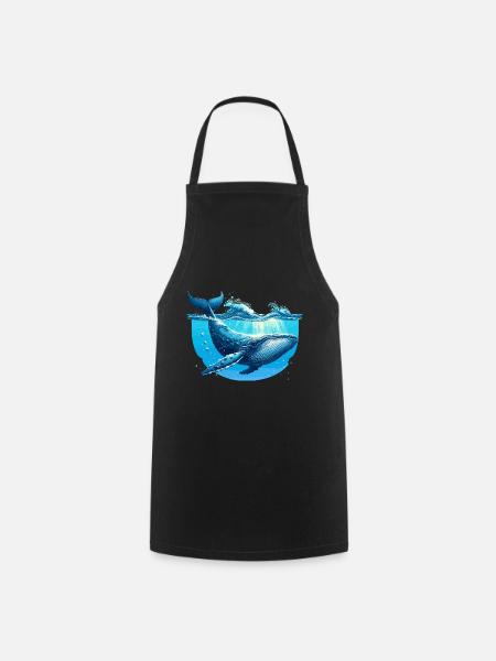Baleine bleue - Tablier de cuisine - noir
