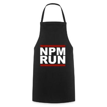 javascript, Javascript, npm run - Kochschürze - Schwarz - Vorne - AI Model Male 185 dark (185cm)