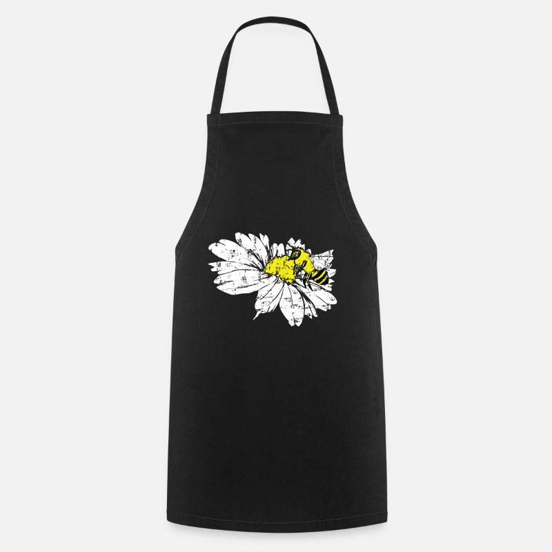Bee flower pollination beekeeper - Cooking Apron - black