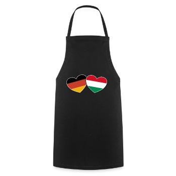 German Hungarian Friendship - Gift - Cooking Apron - black - Front - AI Model Male 185 dark (185cm)