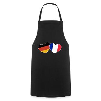 Deutsch Französische Freundschaft - Geschenk - Kochschürze - Schwarz - Vorne - AI Model Male 185 dark (185cm)