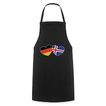 German Icelandic Friendship - Gift - Cooking Apron - black - Front - AI Model Male 185 dark (185cm)