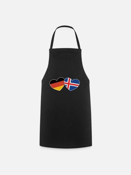 Deutsch Isländische Freundschaft - Geschenk - Kochschürze - Schwarz