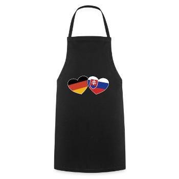 German Slovak Friendship - Gift - Cooking Apron - black - Front - AI Model Male 185 dark (185cm)