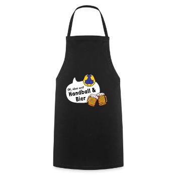 Stolzer Handball Papa Bier lustiges Geschenk Vater - Kochschürze - Schwarz - Vorne - AI Model Male 185 dark (185cm)