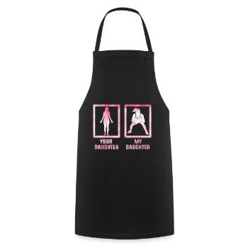 Ta fille Ma fille - Tablier de cuisine - noir - Devant - AI Model Male 185 dark (185cm)