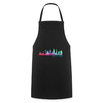 London skyline - Cooking Apron - black - Front - AI Model Male 185 dark (185cm)