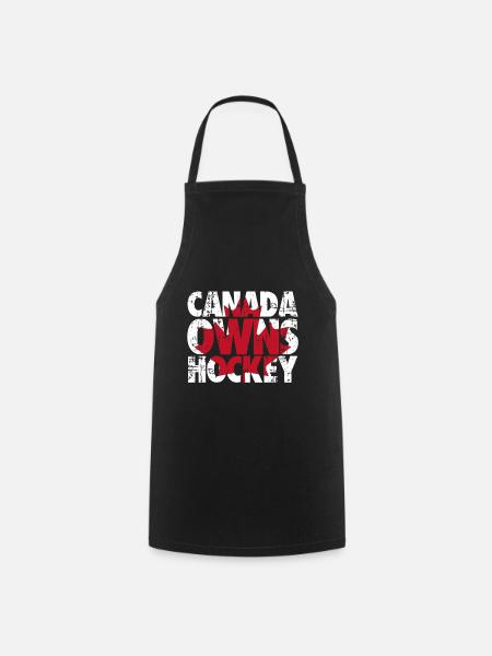 Canada Owns Hockey - Cooking Apron - black