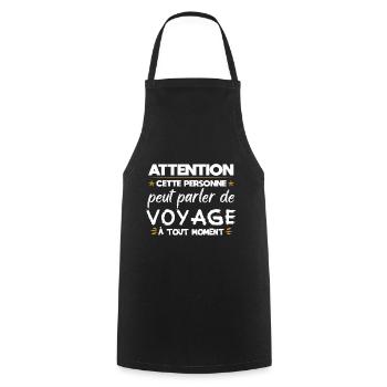 Voyage cadeau drôle voyageur globetrotter - Tablier de cuisine - noir - Devant - AI Model Male 185 dark (185cm)