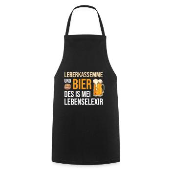 Leberkassemmel & Bier Des Is Mei Lebenselexier - Kochschürze - Schwarz - Vorne - AI Model Male 185 dark (185cm)