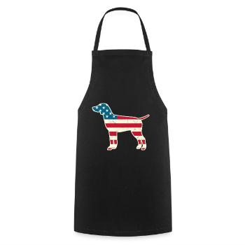 4th of July German Pointer American Flag Dog USA - Cooking Apron - black - Front - AI Model Male 185 dark (185cm)