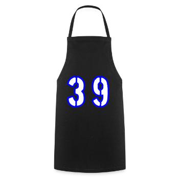 39 Number Symbol - Cooking Apron - black - Front - AI Model Male 185 dark (185cm)