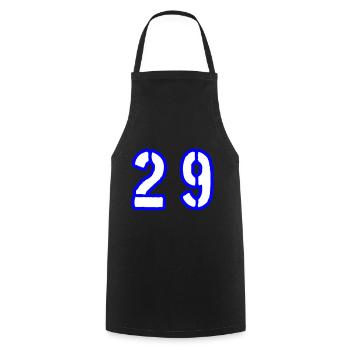 29 Zahl Symbol - Kochschürze - Schwarz - Vorne - AI Model Male 185 dark (185cm)