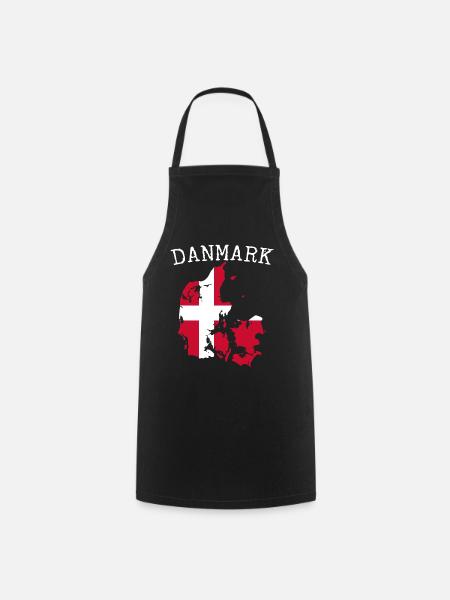Denmark flag map - Cooking Apron - black