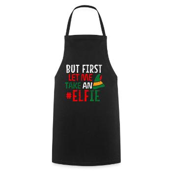 Elf Elfie pun - Cooking Apron - black - Front - AI Model Male 185 dark (185cm)