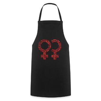 Goldig herzige Wortwolke in venus double Form (Rot - Kochschürze - Schwarz - Vorne - AI Model Male 185 dark (185cm)