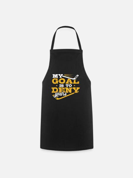 Ice Hockey Goalie Penalty Puck Goalkeeper Gift - Cooking Apron - black