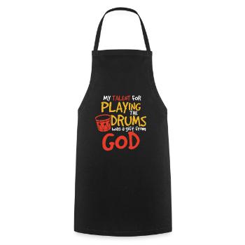 Batterie batteur Jésus cadeau de tambour - Tablier de cuisine - noir - Devant - AI Model Male 185 dark (185cm)